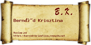 Bernád Krisztina névjegykártya