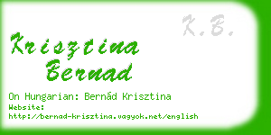 krisztina bernad business card