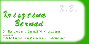 krisztina bernad business card